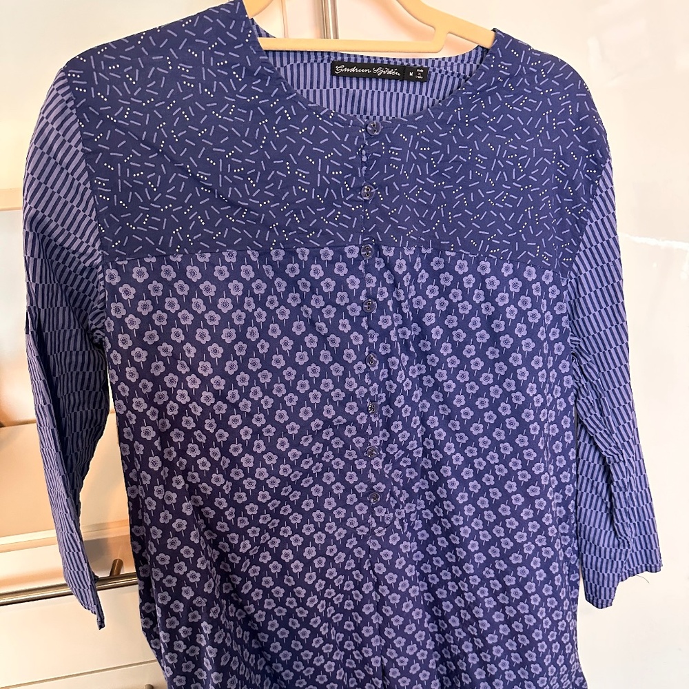 Gudrun Sjoden tunic blouse, medium, blue